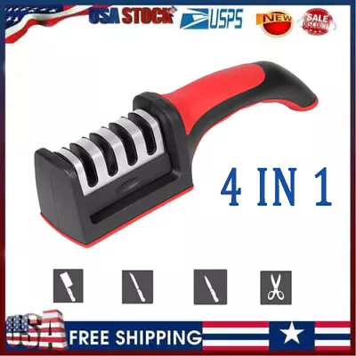 4 Stage Kitchen Knife Sharpener Professional Ceramic Diamond Steel Sharpening • $12.49