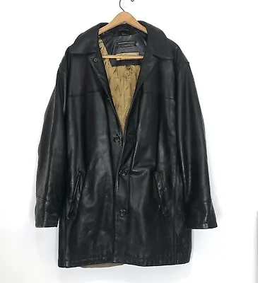 Andrew Marc New York Leather Jacket Button Car Coat Mens Medium • $135