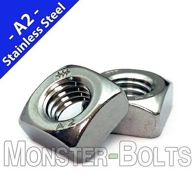 Chamfered Square Nuts DIN 557 Stainless Steel A2 18-8 Metric Coarse M5 M6 M8 M10 • $6.05