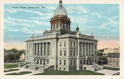 Court House Manitowoc Wisconsin WI C1920 Postcard • $5.95