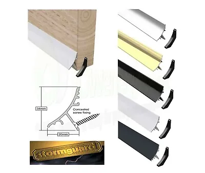 Concealed Door Rain Water Weather Deflector Bar Drip Board UPVC Guard Metal 32mm • £12.69