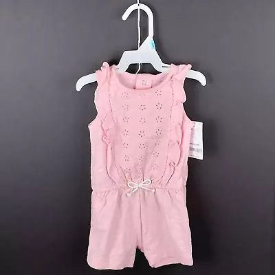 Carter's Ruffled One Piece Baby Girls Pink Sleeveless Jumper Size 6m - NWT • $8.95