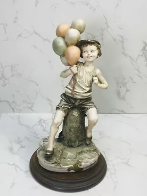 Vintage Capodimonte Giuseppe Armani Florence Figurine Boy Holding Balloons • $100