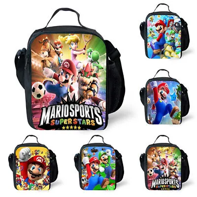 Super Mario Bros Insulated Lunch Box Kids Office Work School Picnic Lunch Bag UK • £7.67