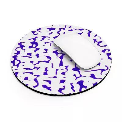 Retro Blue Speckled Mouse Pad Round Non-Slip Desk Mat (8  Diameter) • $15