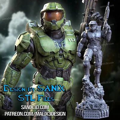 HALO - Master Chief 117 -  Statue 3D Print Unpainted/Unassembled • $54.15