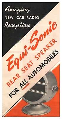1940s Equi-Sonic Rear Seat Speaker For Ford All Cars Los Angeles Brochure RARE • $27.50