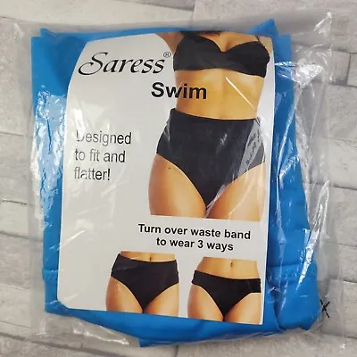 £8.80 • Buy Ladies SARESS Swim Bottoms High Waisted Briefs Blue XL Size 18-20 UK