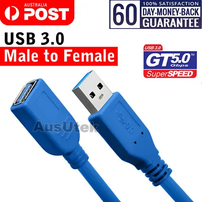 $7.95 • Buy New USB 3.0 Super Speed Extension Cable Insulation Protected Male To Female Aus
