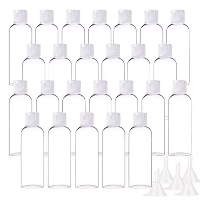 25 Pack 2oz Clear Plastic Bottles Travel Toiletries Containers With Flip Caps • $15.50