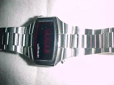 SWEET!  Gem  WITTNAUER LED  -  STAINLESS STEEL - NEW BATTERIES  -  WORKS FINE • $295