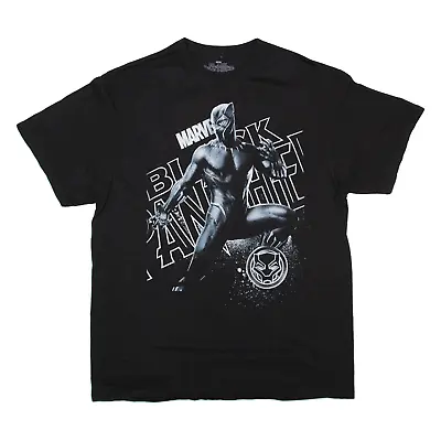 MARVEL Black Panther T-Shirt Black Short Sleeve Mens L • £7.99