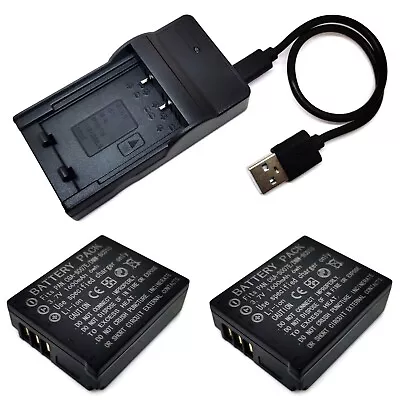 Battery Pack / USB Charger For CGA-S007E Panasonic Lumix DMC-TZ1 DMC-TZ2 DMC-TZ3 • $19.98