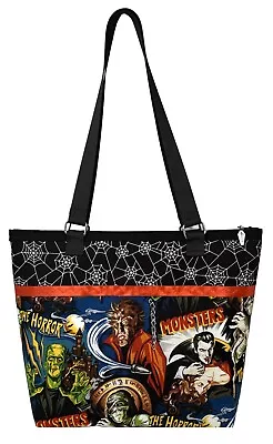 Universal MONSTERS & Glow In Dark WEBS Large Bag Tote Classic Horror Movie Goth • $19.25