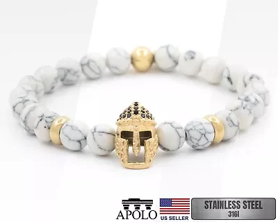 Pulsera De Hombre Apolo En Stainless Steel Moda Piedra Brazalete Gladiador • $16.95