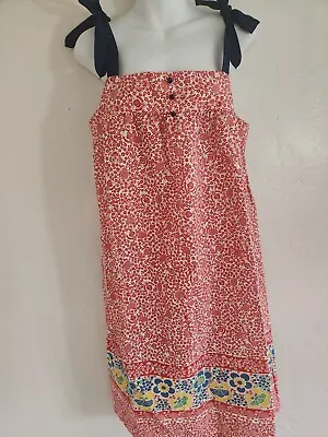 Vintage 70's Hippy Sun Dress Nwot Red White Flower Print Med? Summer • $18.99