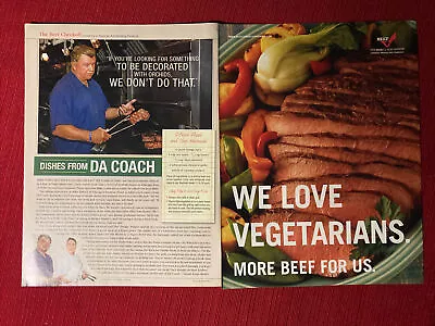 Chicago Bears Mike Ditka For US Beef 2-page 2006 Print Ad- Great To Frame! • $6.95