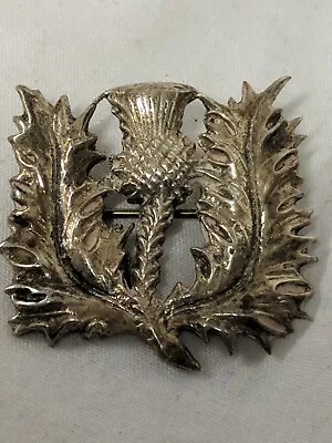 Vintage Scottish SILVER Thistle Flower Brooch  On Good Condition  • $48.49