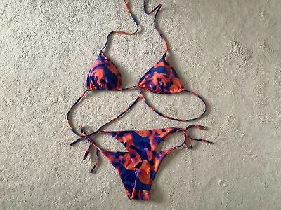 Shein Bikini Vibrant Camouflage Pattern Xl Sized But Really A Medium 12 14 • £9.99