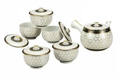 Kutani Yaki Japanese Green Tea Cup TEA Pot Kumidashi Set Lid Set Kikko Japan • $757.20