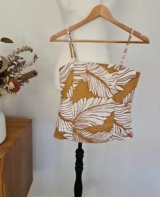 ZULU & ZEPHYR Palm Print Linen Top Size 6 NEW • $35