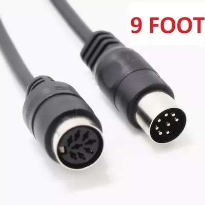 9 FEET FOOT FT Large 8 Pin Din Male-Female Speaker Extension Cable Wire Midi  • $18.95