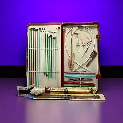 Vintage Susan Bates Knitting Needles With Case And Other Pieces • $49.99