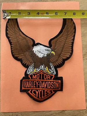 NOS Vintage Large Harley Davidson Back Patch 9.5Inch X 8 Inch Eagle Bar & Shield • $49.99