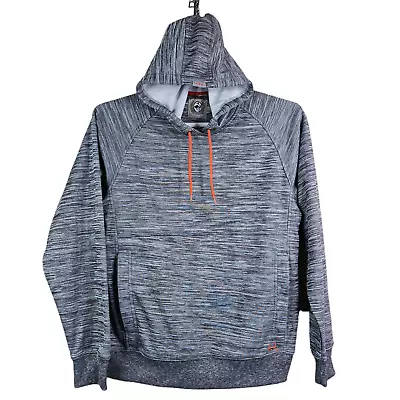 Cinch Sweater Hoodie Mens Small Gray Pullover Sweatshirt Static Print Zip Pocket • $35.10