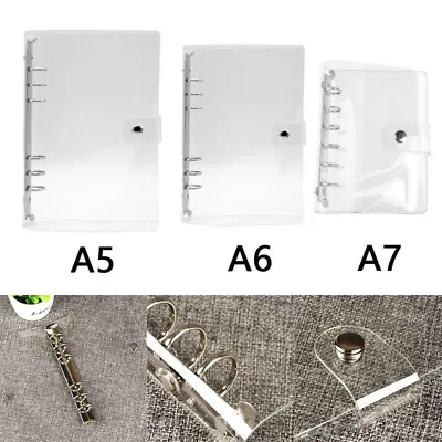 £5.21 • Buy A5/A6/A7 Transparent Leaf Ring Binder Notebook Weekly Planner Diary Cover