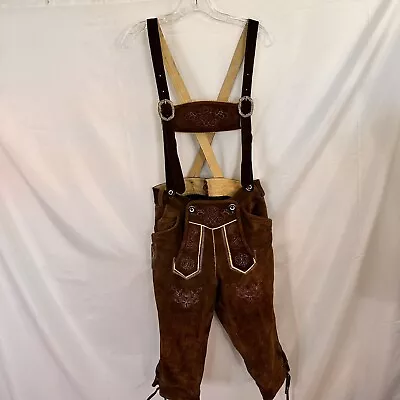 Gaudi Leathers Mens Size 46 Brown Leather German Lederhosen • $64.99