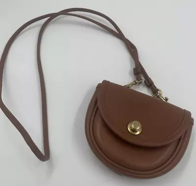 VINTAGE Coach Mini Crossbody Belt Bag British Tan Round Twist Lock Made In USA • $74