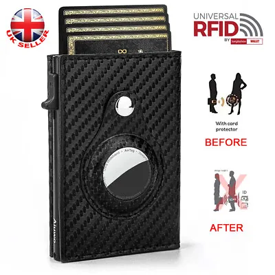 £10.43 • Buy Wallet Card Holder Mens Leather Metal RFID Blocking Slim Men's Credit Money Clip