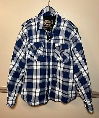 Milwaukee Leather Men's Plaid Flannel Biker Shirt With CE Approved Armor 4XL • $44.99