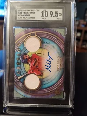 2022 Bowman Inception Prospect  Relic Auto Marcelo Mayer /200 Red Sox SGC 9.5 • $109.99