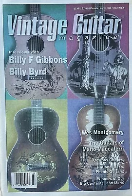 Vintage Guitar Magazine March 1995 Billy Gibbons Cowboy Guitars Maccaferri • $10