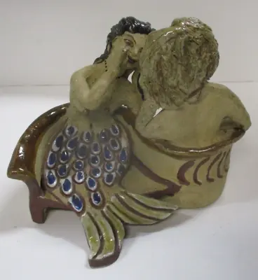 Vintage Pottery Sculpture Conversation Sofa With Mermaids .. Kinda Weird • $99.99