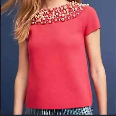 2351 Stunning ~ MOTH ~ Anthropologie ~ Beaded Top Size M • $45