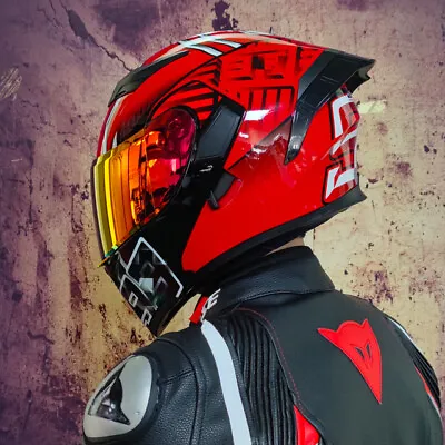 Motorcycle Flip Up Four Seasons Full Covered Locomotive Helmet Red-Ant Color DOT • $118.44