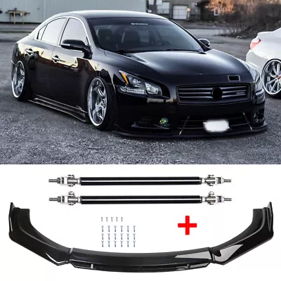 For 09-15 Nissan Maxima ST 2 Layer Front Bumper Lip Spoiler Splitter +Strut Rods • $59.99