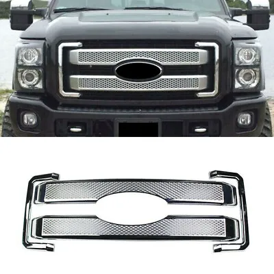 Chrome For 11-16 Ford F250 F350 F450 F550 Super Duty Front Overlay Grille Cover • $65.50