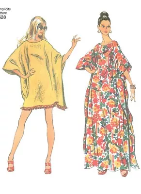 Simplicity 5628 Pattern Vintage 70s One Size Caftan Maxi Retro Cover Mumu Dress • $13.39