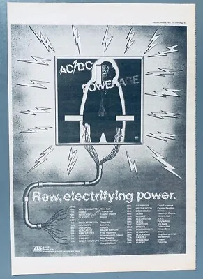 $29.99 • Buy AC/DC 1978 POSTER ADVERT POWER AGE UK CONCERT TOUR Raw Electrifying Power