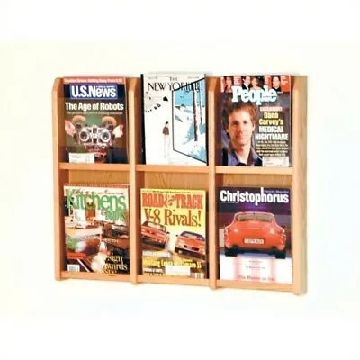 Wooden Mallet 6 Magazine Wall Rack In Light Oak • $160.37