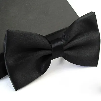 Bowtie Mens Adjustable Formal Wedding Party Necktie Bow Tie Solid Color Tuxedo • $5.36