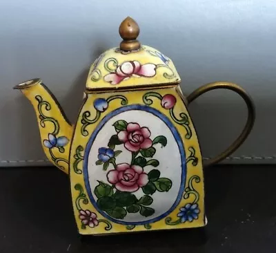 Vintage Miniature Cloisonne Enamel Teapot • £10