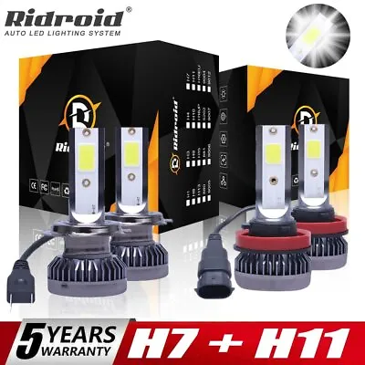 H7 H11 For Suzuki GSXR600 2006-2007 2011-2018 LED 26000LM Headlight Bulbs 6000K • $15.99