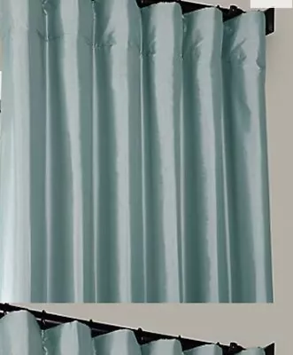 Exclusive Fabrics Faux Silk Taffeta Blackout Curtain 50 X 96in Robins Egg • £48.21