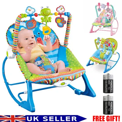 Baby Infant To Toddler Bouncer Rocker Swing Chair Soft Soothing Vibration Toys • £27.99