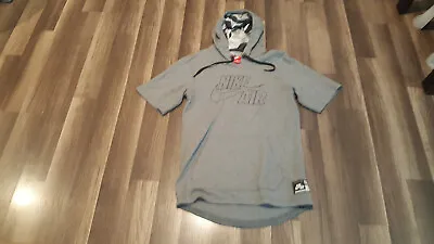 VTG NIKE AIR Athletics Spellout Men's Gray Short Sleeve Hoodie Small Size  • $30.41